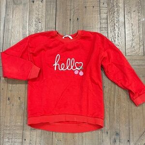 H&M res cherry hello heart Crewneck pullover sweatshirt girls 6 years